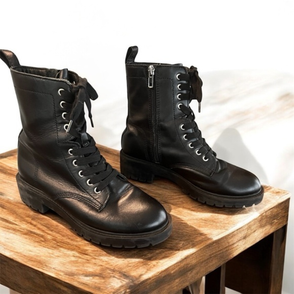 Steve Madden Black Combat Boots